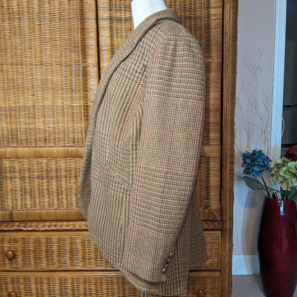 Ralph Lauren Brown/Burgundy Multi Houndstooth Jacket SIZE 14W - Picture 3 of 5